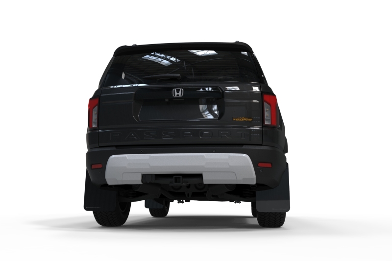 Honda Passport Mud Flaps - Rally Armor - UR with Metallic Black Logo - Black - 2026+